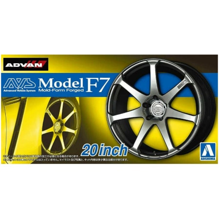 Aoshima Wheels AVS Model F7 20 Inch Set Gomme e Cerchi Kit Montaggio 1/24