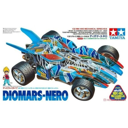Tamiya 95586 Mini 4wd Mechanical Series Diomars Nero (No Motore - Statica) Kit Montaggio 1/32