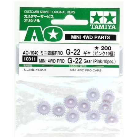 Tamiya 10311 Mini 4wd Pro G-22 Gear (Pink/10pcs)