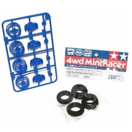 Tamiya 15226 Mini 4wd Large Dia. One Way Wheel Set (Wide Tread)