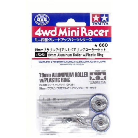 Tamiya 15251 Mini 4wd 19mm Aluminum Roller w/Plastic Ring