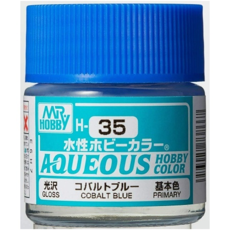 Mr. Hobby Aqueous H35 Cobalt Blue Gloss (10ml) Water Based Acrylic Paint