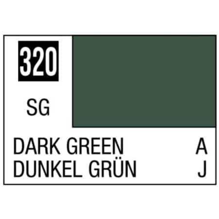 Mr. Hobby Aqueous H320 Dark Green Semi-Gloss (10ml) Water Based Acrylic Paint