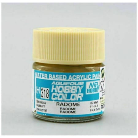 Mr. Hobby Aqueous H318 Radome Semi-Gloss (10ml) Water Based Acrylic Paint
