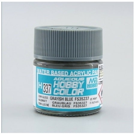 Mr. Hobby Aqueous H337 Grayish Blue FS35237 Semi-Gloss (10ml) Water Based Acrylic Paint