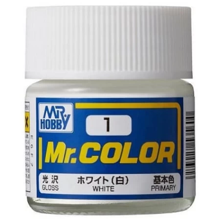 Mr. Hobby C1 Mr. Color White Gloss (10ml) Solvent Based Acrylic Paint