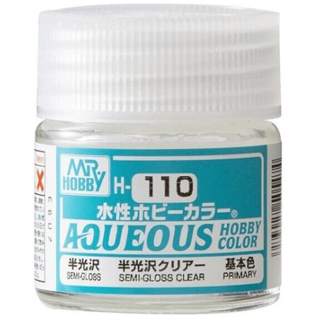 Mr. Hobby Aqueous H110 Semi-Gloss Clear (10ml) Water Based Acrylic Paint