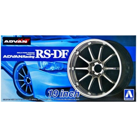 Aoshima Wheels Advan Racing RS-DF 19 Inch Set Gomme e Cerchi Kit Montaggio 1/24