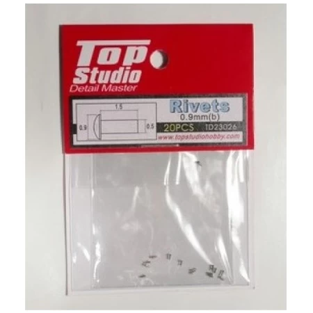Top Studio TD23026 Rivets 0.9mm (B) (20pcs) Rivetti
