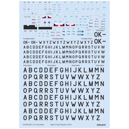 Eduard D72029 1/72 Decals Z-37 Stencils & Code Letters For Eduard Kit