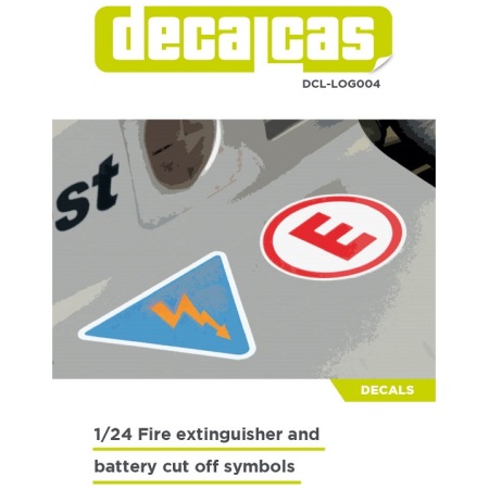 Decalcas DCL-LOG004 Decals 1/24 Fire Extinguisher And Battery Cut Off Symbols
