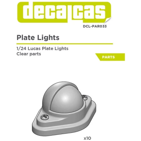 Decalcas DCL-PAR033 1/24 Lucas Plate Lights Clear Parts (10pcs)