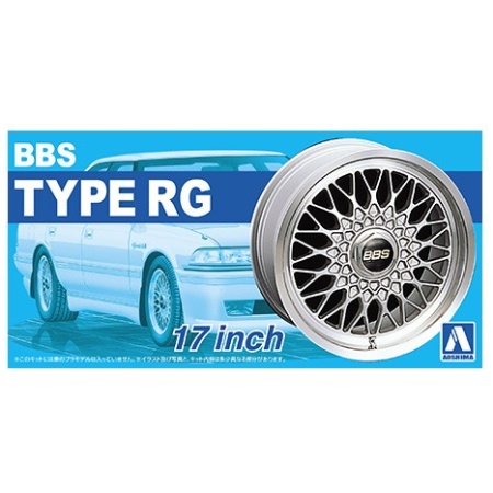Aoshima Wheels BBS Type RG 17 Inch Set Gomme e Cerchi Kit Montaggio 1/24
