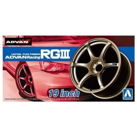 Aoshima Wheels Advan Racing RGIII 19 Inch Set Gomme e Cerchi Kit Montaggio 1/24