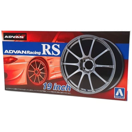 Aoshima Wheels Advan Racing RS 19 Inch Set Gomme e Cerchi Kit Montaggio 1/24