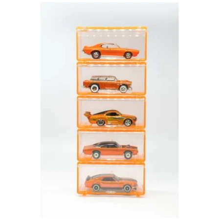 Diecast Storage Box Orange Set Of 5 Boxes Display Case 1/64 (Auto Non Incluse)