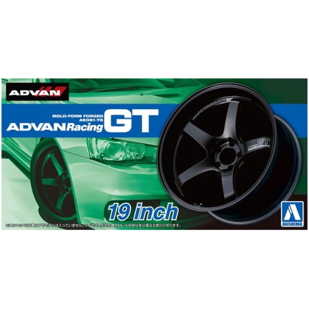 Aoshima Wheels Advan Racing GT 19 Inch Set Gomme e Cerchi Kit Montaggio 1/24