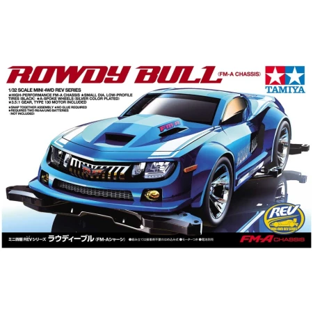 Tamiya 18707 Mini 4wd Rowdy Bull (FM-A Chassis) Kit Montaggio 1/32