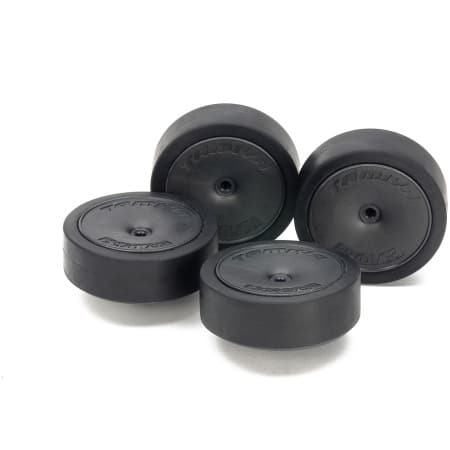 Tamiya 15544 Mini 4wd Large Dia. Low Friction Low-Profile Tires (31mm) & Carbon Wheels (Dish)