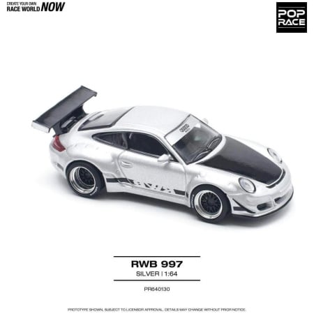 Pop Race RWB 997 Silver Die Cast 1/64