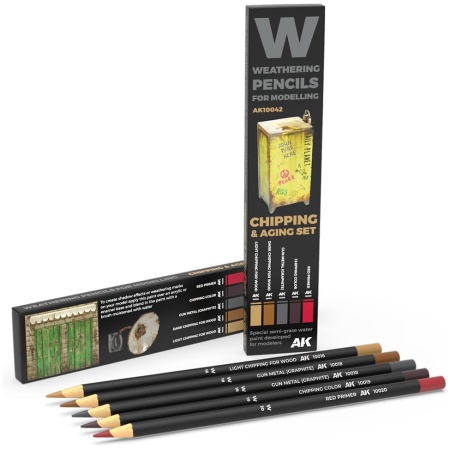 Ak Interactive Weathering Pencils Chipping & Aging Set
