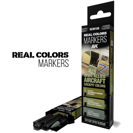 Ak Interactive Real Colors Markers WWII Allied Aircraft Cockpit Colors